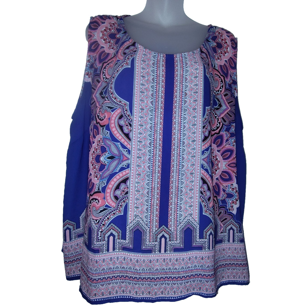 Ava Christine Women’s Multicolour Sleeveless Printed Blouse Plus Size 2X BG17